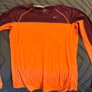 Nike Orange and Maroon Athletic Top